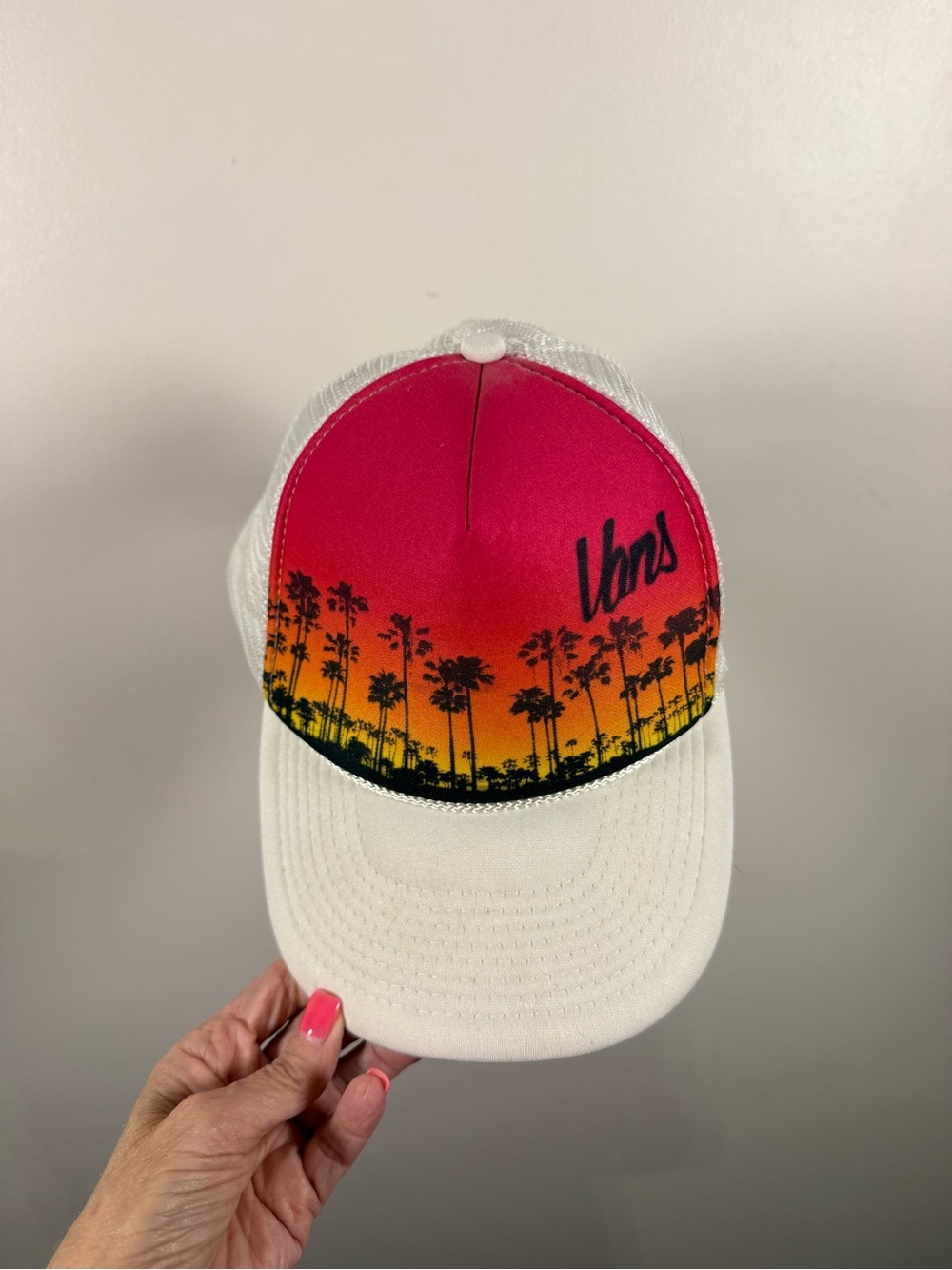 Vans Sunset Palm Trucker Hat - Pink/Orange/White